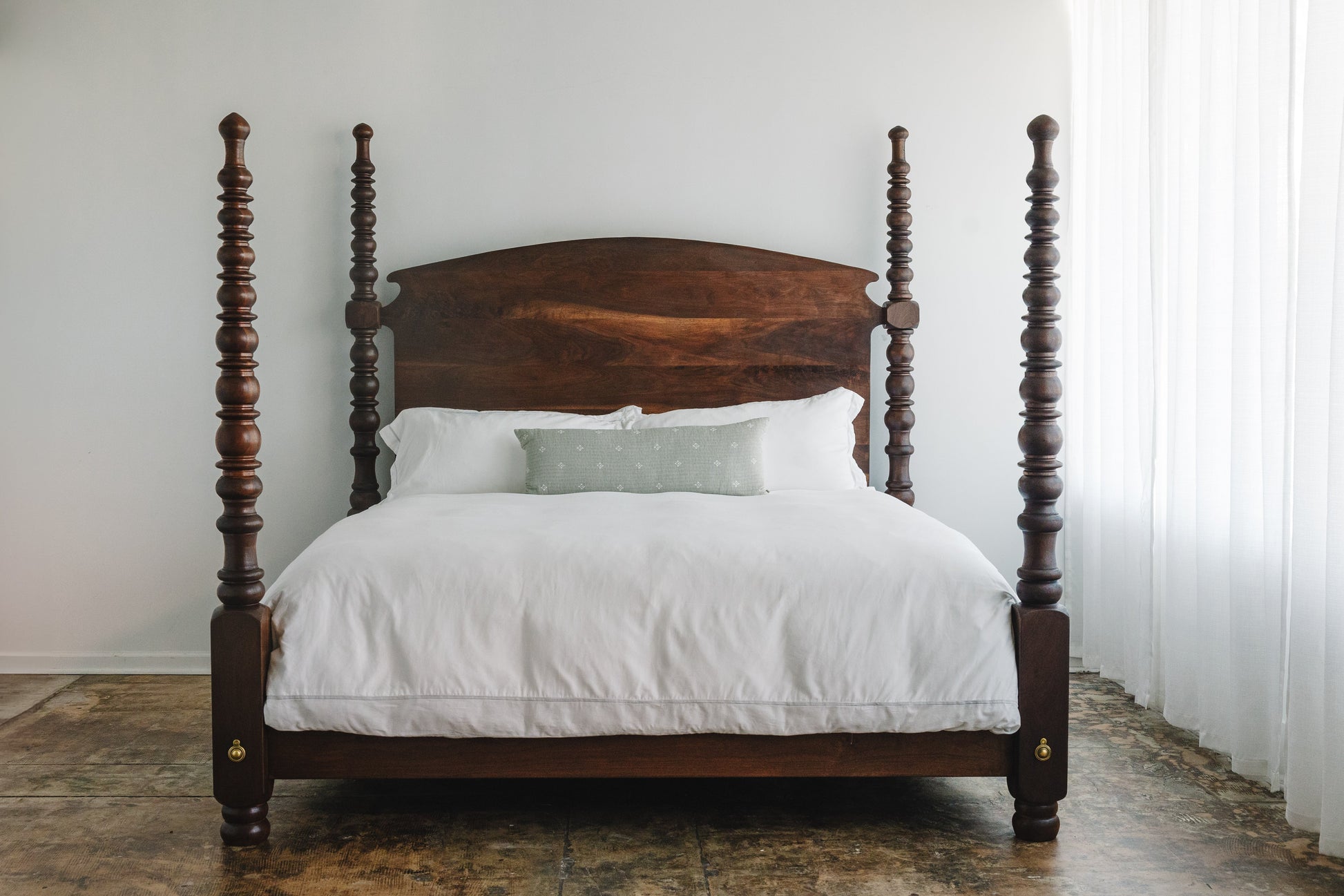 The Prince, solid black walnut four poster bed by Reviving Dawn